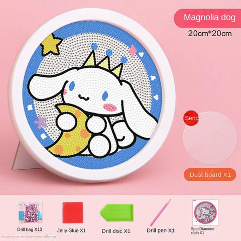 Sanrio Diamond Painting Full of Diamonds Round Framed DIY Handmade Material Bag Set Diamond Sticker