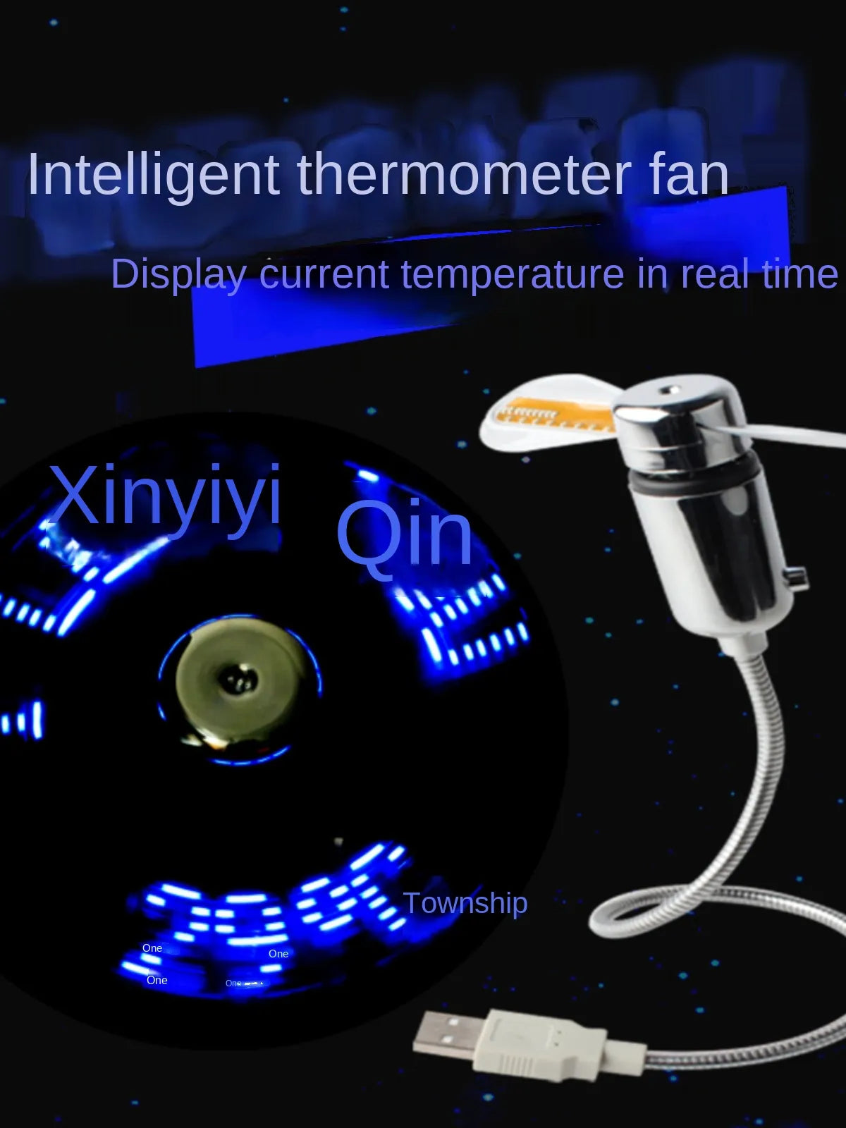 Smart clock small fan led luminous flash diy custom word change time car creative men and women express birthday gift student mini mute portable hand-held fan home89