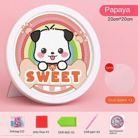 Sanrio Diamond Painting Full of Diamonds Round Framed DIY Handmade Material Bag Set Diamond Sticker