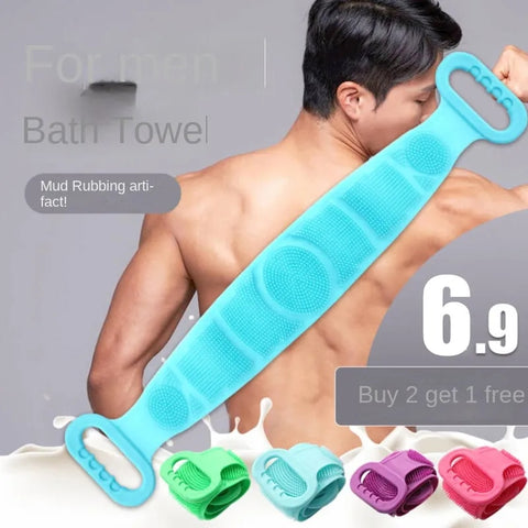 Silicone bath towel back rub back extended rub ash bath strip rub bath towel rub bath artifact long strip mud rub home54