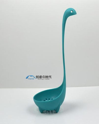 Kitchen supplies, nylon plastic long handle colander, vertical dinosaur colander home81