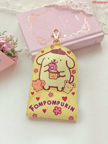 New Sanrio Retractable Keychain Card Bag Stretch Key Case Card Case Public Transport Card Case