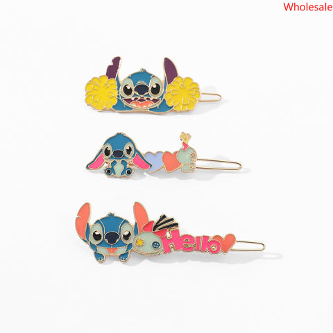 Cartoon Stitchy Hairpin Frog Buckle Metal Hollow Headwear with Sweet One Character Clip