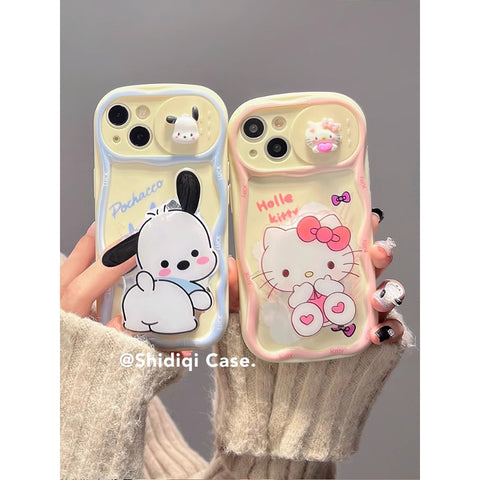 Cute Sanrio Pochacco Hello Kitty for IPhone 15promax Mobile Phone Case Full Body Protective Case For IPhone 11-15 Pro Max