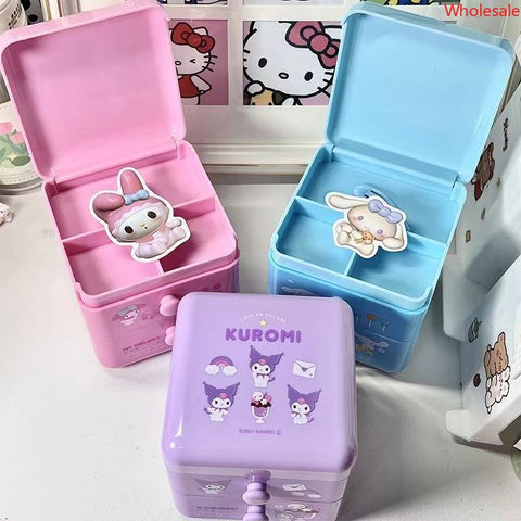 Sanrio Double-layer Split Table Storage Box Drawer Type Table Storage Box