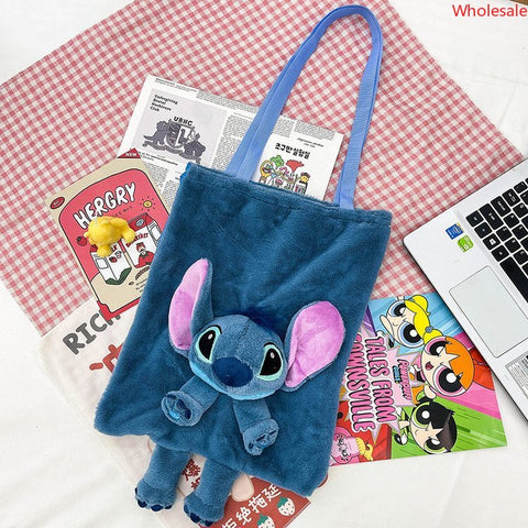 2023 Autumn/Winter Mom with Baby Plush Women's Bag Shoulder Bag Handheld Shopping Bag Large Capacity Cartoon Girl Bag