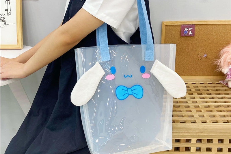 2023 New Casual Joker Jelly Bag Cute Transparent Large-capacity Bag Student Shoulder Bag