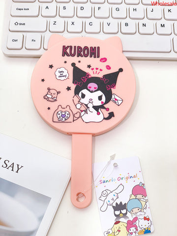 Sanrio Holding Make-up Mirror Student Girl Heart Small Portable Handle Mirror