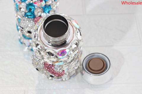 Double Stainless Steel Set with Diamond HK Thermos Cup Water Cup