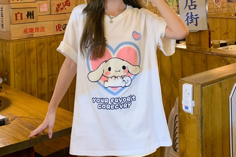 Loose Summer Coat Harajuku Style Student Cotton Short Sleeve T-shirt