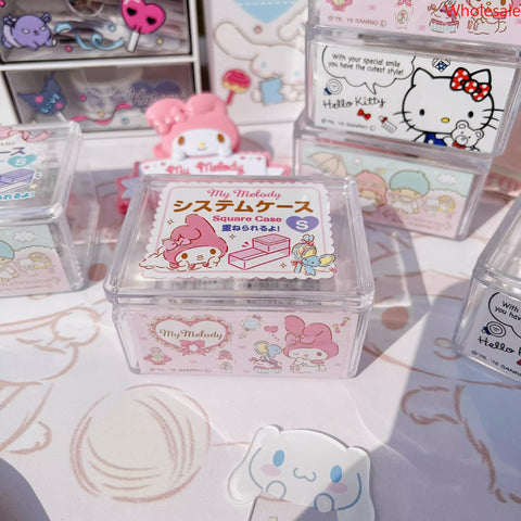 Genuine Sanrio Storage Box Student Dormitory Hand Account Transparent Desktop Jewelry Dresser Storage Box