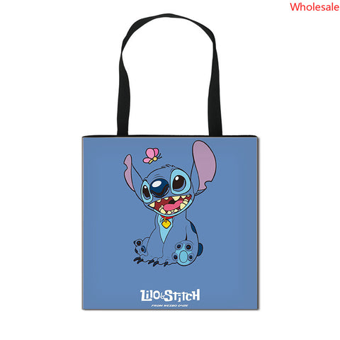 2023 New Stitchy Shopping Bag Cute Cartoon Peripheral Portable Handbag Large Polyester Storage Bag