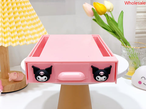 Sanrio Home Girl's Heart Bottom Table Hidden Adhesive Drawer Box Desk Stationery Sundries Storage Box