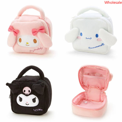 Sanrio Plush Handbag Convenient Travel Cosmetics Storage Bag Embroidered Face Bag