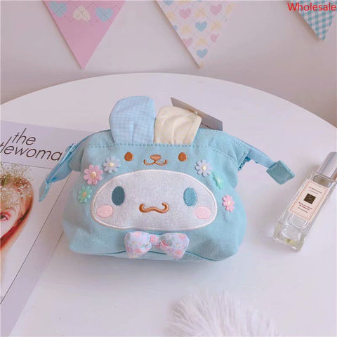 Sanrio Cosmetic Bag Small Portable Cute Storage Bag Large Capacity Multifunctional Canvas Cosmetic Bag Women