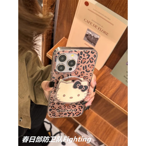 Leopard Black Butterfly Hellokitty Hello Kitty Magnetic Bracket for Apple 15 Mobile Phone Case IPhone14promax/13/12 Protective Cover 11