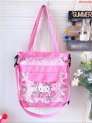 New Cartoon Portable Sail Bag Convenient for Going Out One Shoulder Shopping Bag for Learning Crossbody Bag Canvas Handbag