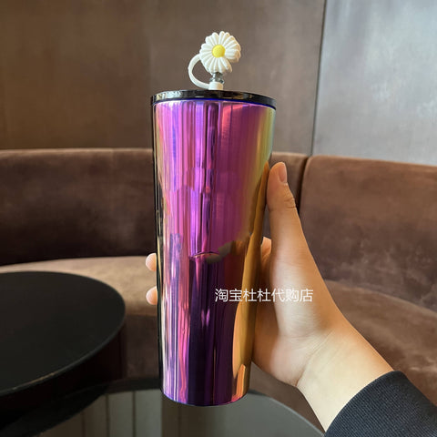 Stainless steel straw cup, large capacity couple water cup, coffee cup, qh16