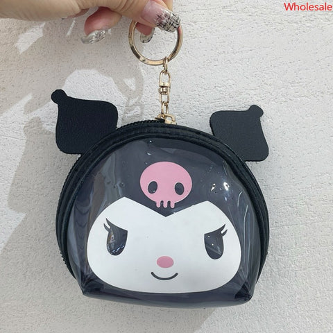 New Mini Transparent Kids Coin Purse Cosmetic Bag Sanrio Wholesale Cartoon Zipper Waterproof Student Small Purse