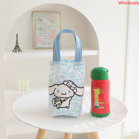 New Cartoon Canvas Water Bottle Bag, Insulated Cup, Handbag, Umbrella Storage