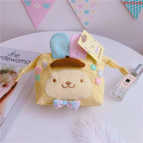 Sanrio Cosmetic Bag Small Portable Cute Storage Bag Large Capacity Multifunctional Canvas Cosmetic Bag Women