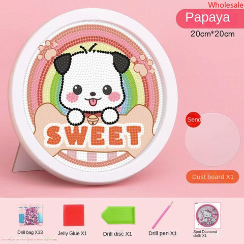 Sanrio Diamond Painting Full of Diamonds Round Framed DIY Handmade Material Bag Set Diamond Sticker