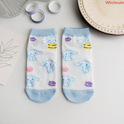 Cinnamoroll New Spring and Summer Cartoon Socks Female Cute Puppy Socks Korean Women&#039;s Boat Socks Combed Cotton Socks