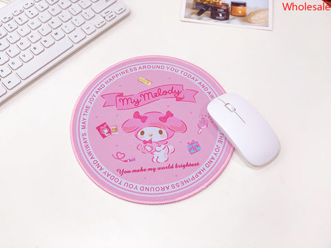 Sanrio Mouse Pad Girl Heart Round Mouse Pad Candy Department Computer Keyboard Office Game Bracer Pad Heat Insulation Pad