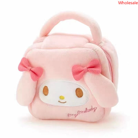 Sanrio Plush Handbag Convenient Travel Cosmetics Storage Bag Embroidered Face Bag