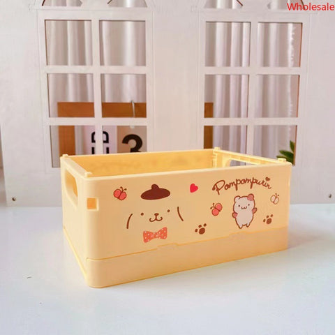 Sanrio Storage Box Desktop Folding Portable Small Box Living Room Plastic Sundries Box Cosmetic Storage