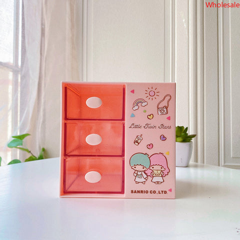 Cute Sanrio Girl Heart Desktop Multi-cosmetic Storage Box Creative Student Dormitory Pen Holder