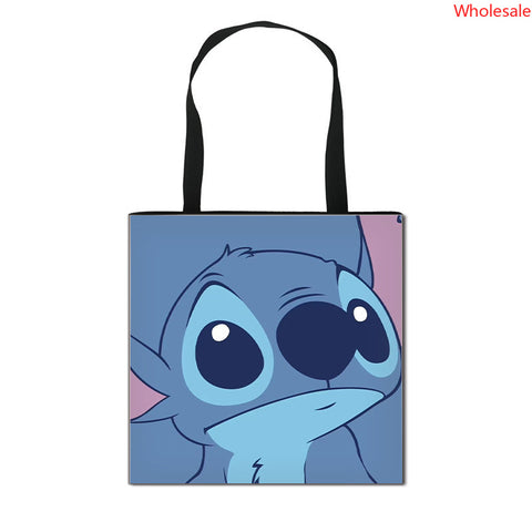 2023 New Stitchy Shopping Bag Cute Cartoon Peripheral Portable Handbag Large Polyester Storage Bag