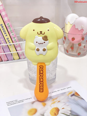 The New Sanrio Portable Cartoon Student Massage Airbag Comb Handle Mirror Koulomi Hand-held Cosmetic Mirror Hair Comb.