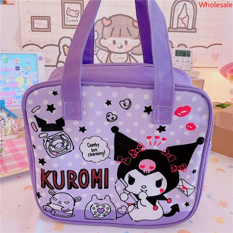 Sanrio Lunch Box Bag, Bento Handbag, Large Capacity Aluminum Foil Insulation Bag, Office Worker Canvas with Rice Bag