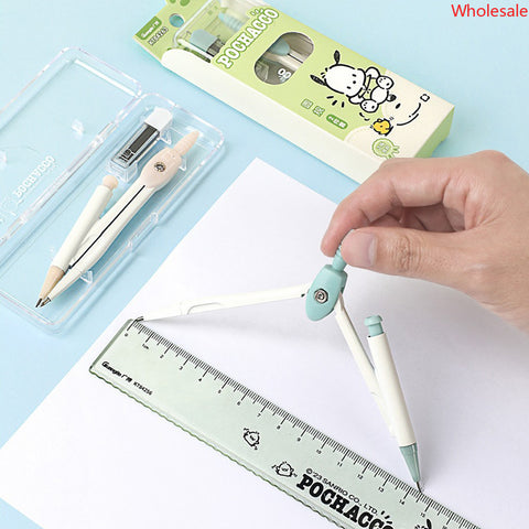 Genuine Sanrio Pochacco Compass Two-Piece Set Drawing Tools for Elementary School Students Exam Drawing Circle