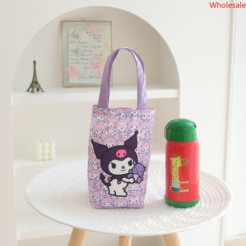 New Cartoon Canvas Water Bottle Bag, Insulated Cup, Handbag, Umbrella Storage