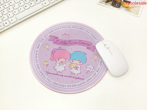 Sanrio Mouse Pad Girl Heart Round Mouse Pad Candy Department Computer Keyboard Office Game Bracer Pad Heat Insulation Pad