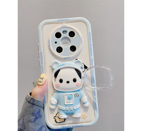 Sanrio Pochacco Hard iPhone Cases with holder Suitable for iPhone X-15 Pro Max