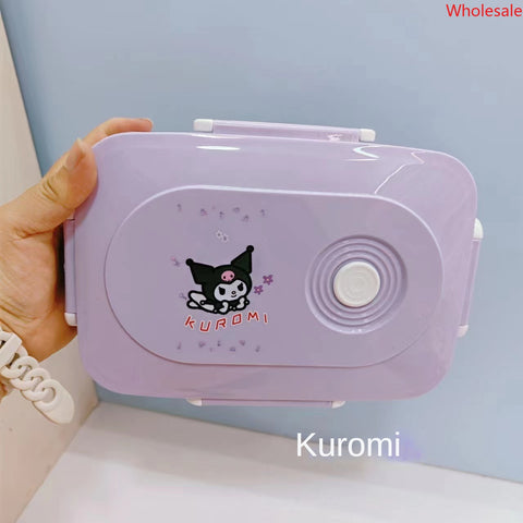 New Cartoon Sanrio Plastic Microwave Oven Three Compartment Student Lunch Box Office Worker Cute Fresh-keeping Box Bento Box