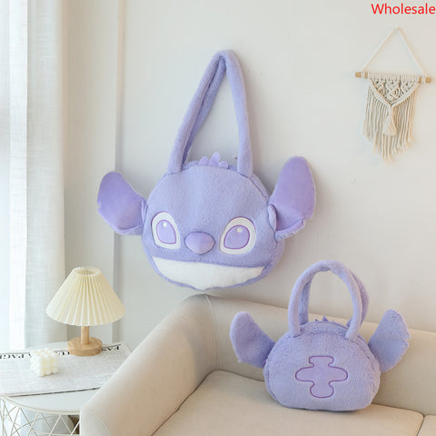 Cartoon Stitch Handbag Plush Toy Messenger Bag Ugly Cute Shoulder Bag Children Personality Furry Handbag