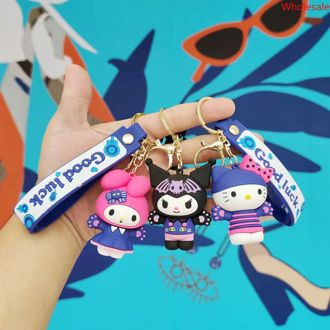 New Sanrio Car Key Chain Cute Doll Doll Machine Pendant Small Gifts.