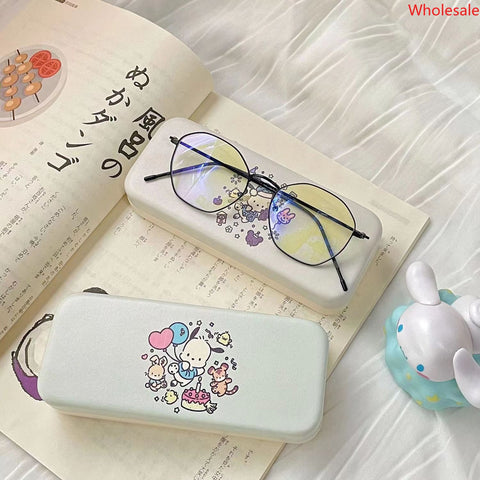 Glasses Box, Girl Heart Cartoon Style, Cream Colored Handkerchief Series, Myopia Glasses Storage Box