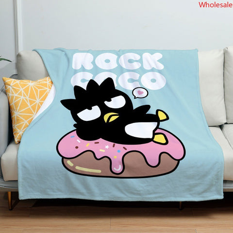 Sanrio BadBadtz-maru Set Flannel Blanket Bed Sheet Sofa Blanket Lunch Break Cover Blanket