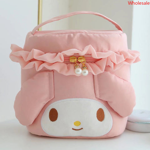 Sanrio Plush Cosmetic Case Lipstick Foundation Sunscreen Storage Bag Girls Export Cosmetic Bag.