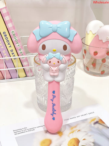 The New Sanrio Portable Cartoon Student Massage Airbag Comb Handle Mirror Koulomi Hand-held Cosmetic Mirror Hair Comb.