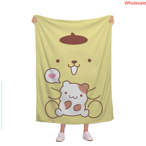 Pompom Purin Blankets, Fluffy Camping Trip Blankets