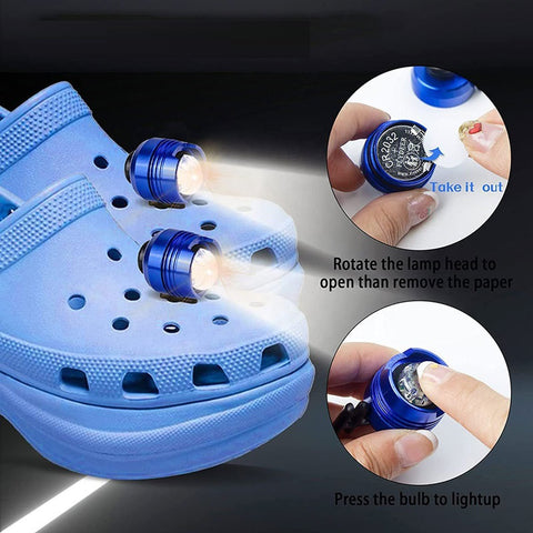 Headlights for Crocs 2pcs,Lights Flashlights Attachment for CrocsLight Up Charm Accessories for Kids Boys Adults Men Women Crocs Shoes,Clip on Clog Headlights Lights Flashliahts for Crock Shoe