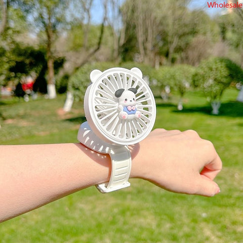 Sanrio Watch Fan Portable Cute USB Rechargeable Bracelet Silent Fan Gift