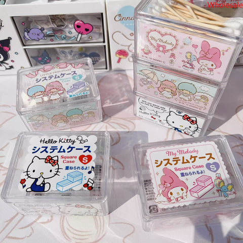 Genuine Sanrio Storage Box Student Dormitory Hand Account Transparent Desktop Jewelry Dresser Storage Box