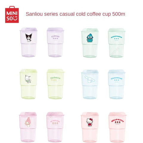 MINISO MINISO Excellent Product Sanrio Instant Cold Extraction Coffee Cup 500mL Disney Transparent Cartoon Water Cup